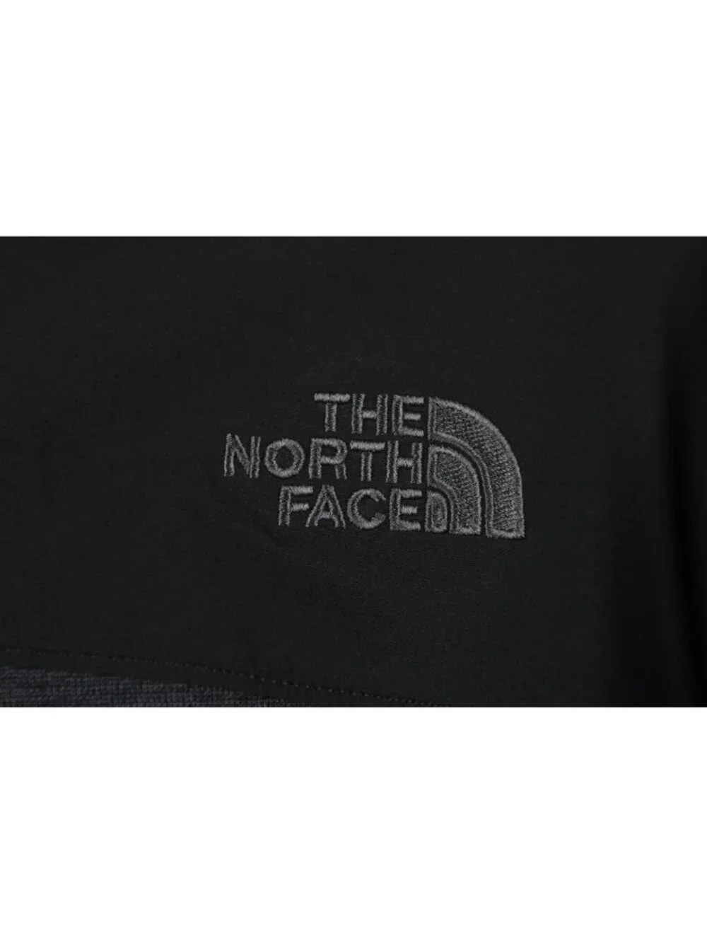 The North Face Mens Medium Spell Out Norris Full Zip Fleece Jacket Heather Black